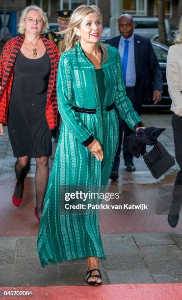 Queen Maxima of The Netherlands attends the LOEY award ceremony for the best online entrepreneur in the Cloud building on September 11, 2017 in...