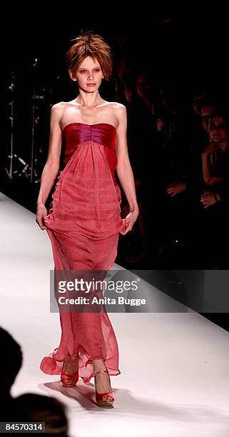 Model walks the runway at the Kilian Kerner fashion show during the autmn/winter 2009/10 Mercedes Benz Fashion week on January 31, 2009 in Berlin,...