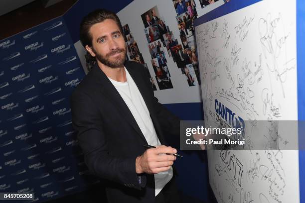 Actor Jake Gyllenhaal attends Annual Charity Day hosted by Cantor Fitzgerald, BGC and GFI at Cantor Fitzgerald on September 11, 2017 in New York City.