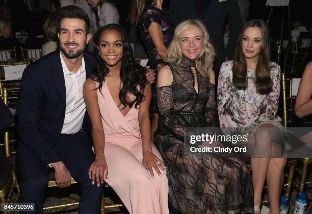 Rachel Lindsay, Bryan Abasolo Rachel Bay Jones and Laura Osnes attend Dennis Basso fashion show during New York Fashion Week: The Shows at The Plaza...