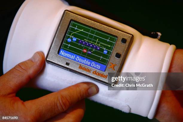 The ID Coach Wristband is demonstrated at the launch of the Isaac Daniel, ID Coach at the Sheraton Riverwalk on January 31, 2009 in Tampa, Florida....