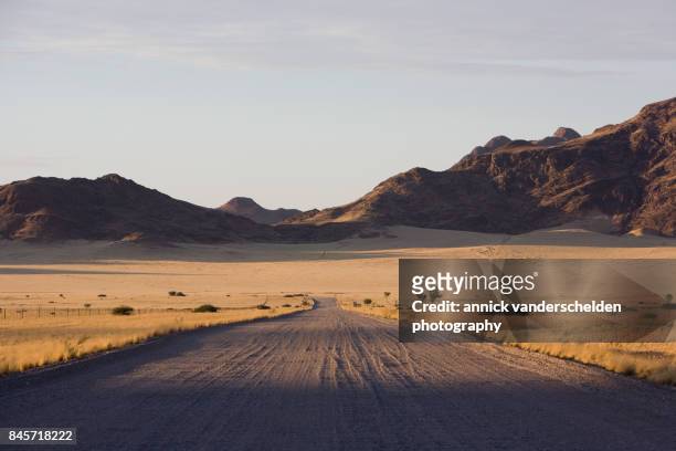 sunrise landscape in namibia. - solitaire fotografías e imágenes de stock