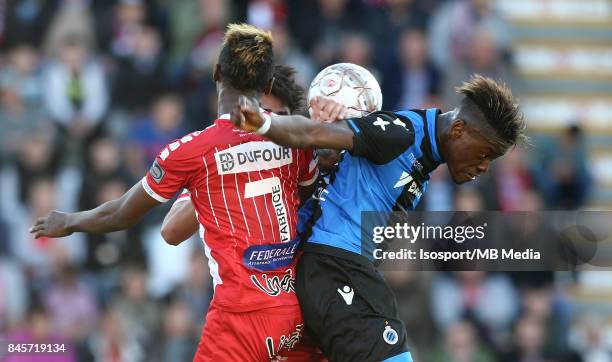 Mouscron , Belgium / Excel Mouscron v Club Brugge / "nFabrice OLINGA - Anthony LIMBOMBE"nFootball Jupiler Pro League 2017 - 2018 Matchday 6 /...