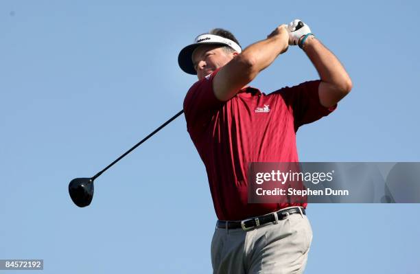 Kenny Perry hits his tee shot on the 11th hole during the third round of the FBR Open on January 31, 2009 at TPC Scottsdale in Scottsdale, Arizona.