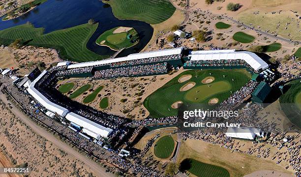 An aerial view of during the third round of the FBR Phoenix Open held at TPC Scottsdale on January 31, 2009 in Scottsdale, Arizona.