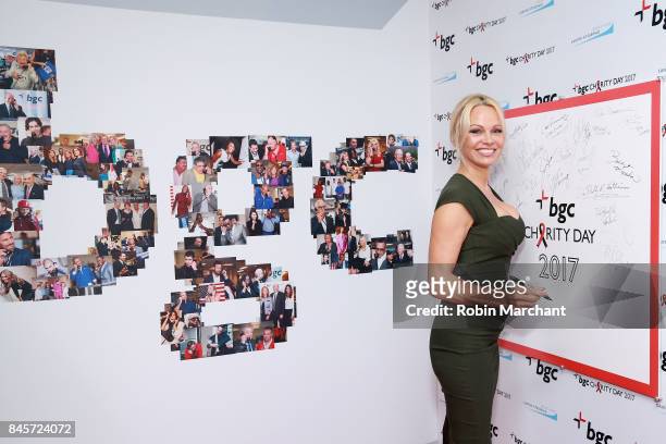 Actress Pamela Anderson attends Annual Charity Day hosted by Cantor Fitzgerald, BGC and GFI at BGC Partners, INC on September 11, 2017 in New York...