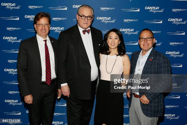Tom Keene, Scarlet Fu and Peter Baglieri participate in Annual Charity Day hosted by Cantor Fitzgerald, BGC and GFI at Cantor Fitzgerald on September...
