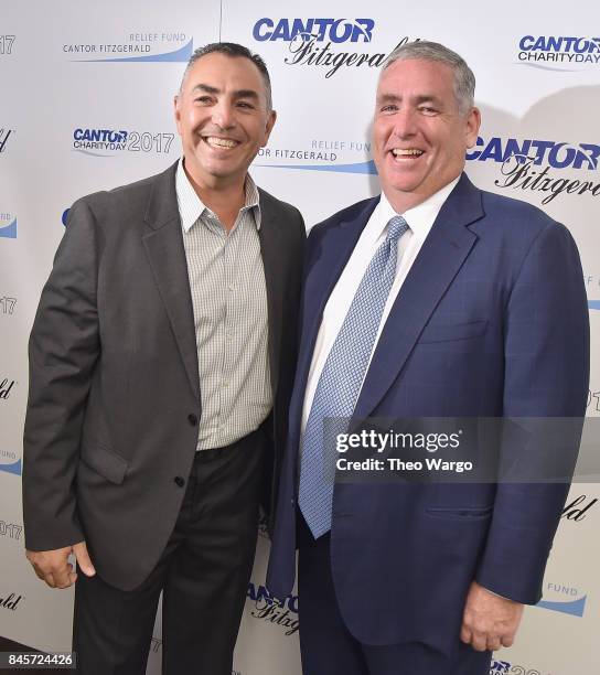 Baseball player John Franco and CEO of Cantor Fitzgerald Shawn Matthews participate in Annual Charity Day hosted by Cantor Fitzgerald, BGC and GFI at...