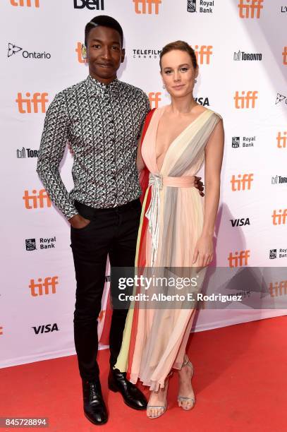 Mamoudou Athie and Brie Larson attend the "Unicorn Store" premiere during the 2017 Toronto International Film Festival at Ryerson Theatre on...