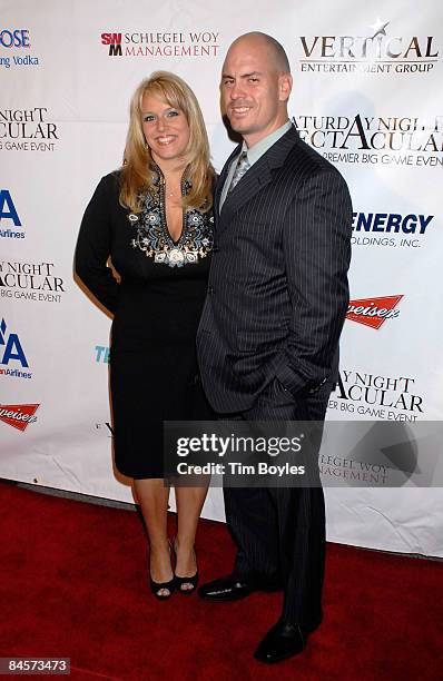 Player Matt Bryant and wife Melissa Bryant attend the 3rd Annual Saturday Night Spectacular hosted by Kevin Costner and Michael Strahan and presented...