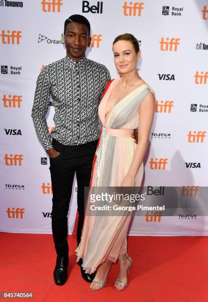 Mamoudou Athie and Brie Larson attend the "Unicorn Store" premiere during the 2017 Toronto International Film Festival at Ryerson Theatre on...
