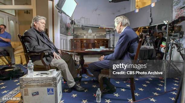 60Minutes: Charlie Rose interviews Steve Bannon in Washington, D.C. At Breitbart offices.