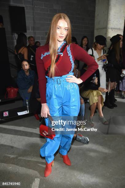 Model Larsen Thompson attends 3.1 Phillip Lim fashion show during New York Fashion Week on September 11, 2017 in New York City.