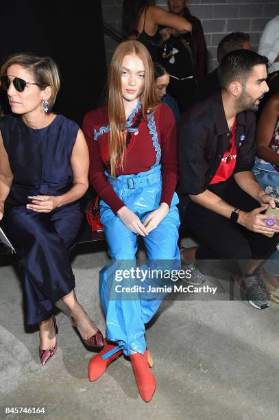 Model Larsen Thompson attends 3.1 Phillip Lim fashion show during New York Fashion Week on September 11, 2017 in New York City.