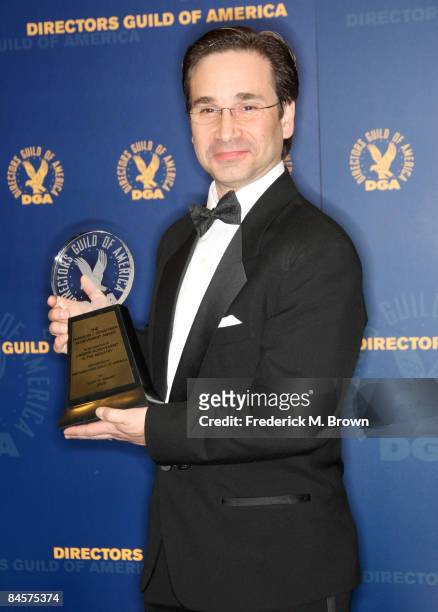 Assistant Secretary-Treasurer and Franklin J. Schaffner Achievement Award recipient Scott Berger poses in the press room during the 61st Annual...