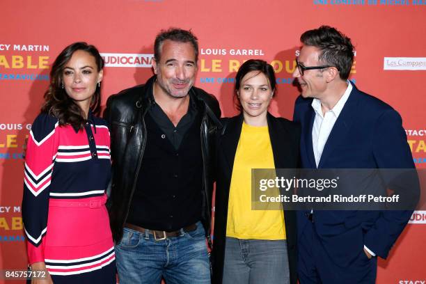 Actress of the movie Berenice Bejo, actor Jean Dujardin, Nathalie Pechalat and director of the movie Michel Hazanavicius attend the "Le Redoutable"...