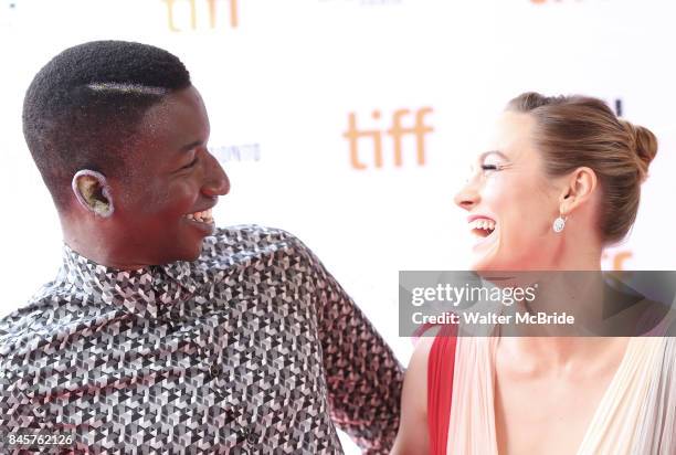 Mamoudou Athie and Brie Larson attend the 'Unicorn Store' premiere during the 2017 Toronto International Film Festival at Ryerson Theatre on...