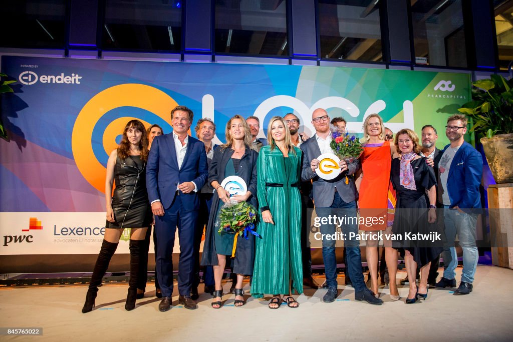 Queen Maxima attends the LOEY Awards for best online entrepreneur in Amsterdam