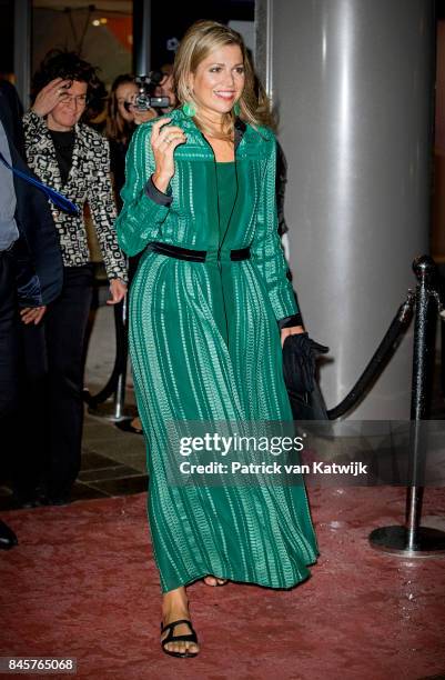 Queen Maxima of The Netherlands attends the LOEY award ceremony for the best online entrepreneur in the Cloud building on September 11, 2017 in...