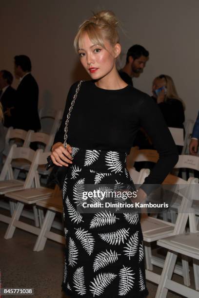 Pom Klementieff attends Oscar De La Renta fashion show during New York Fashion Week on September 11, 2017 in New York City.