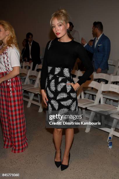 Pom Klementieff attends Oscar De La Renta fashion show during New York Fashion Week on September 11, 2017 in New York City.