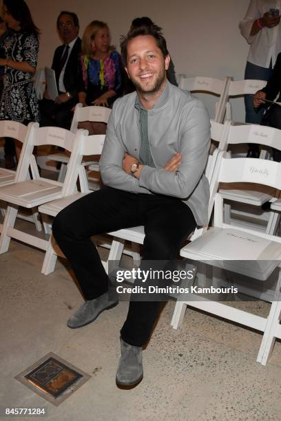 Derek Blasberg attends Oscar De La Renta fashion show during New York Fashion Week on September 11, 2017 in New York City.