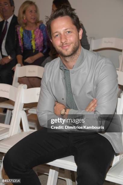 Derek Blasberg attends Oscar De La Renta fashion show during New York Fashion Week on September 11, 2017 in New York City.