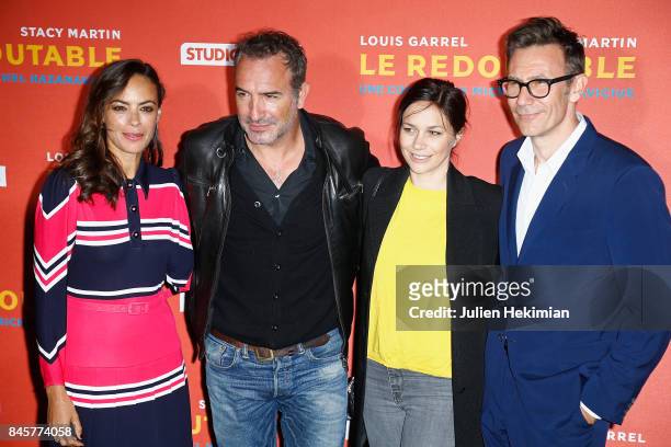 Actress of the movie Berenice Bejo, actor Jean Dujardin, Nathalie Pechalat and director of the movie Michel Hazanavicius attend "Le Redoutable" Paris...