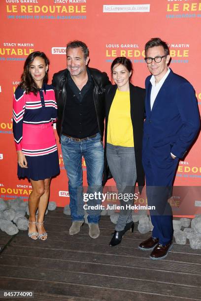 Actress of the movie Berenice Bejo, actor Jean Dujardin, Nathalie Pechalat and director of the movie Michel Hazanavicius attend "Le Redoutable" Paris...