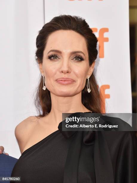 Angelina Jolie attends the "First They Killed My Father" premiere during the 2017 Toronto International Film Festival at Princess of Wales Theatre on...