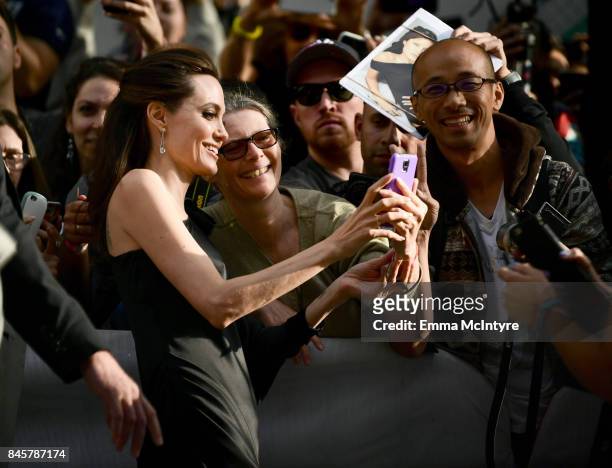 Angelina Jolie attends the World Premiere of Netflix's Film's "First They Killed My Father" during the Toronto International Film Festival at...