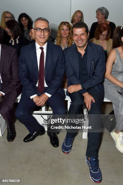 Ertan Yalcin and Cuneyt Ozdemir attend Hakan Akkaya fashion show during New York Fashion Week: The Shows at Gallery 2, Skylight Clarkson Sq on...