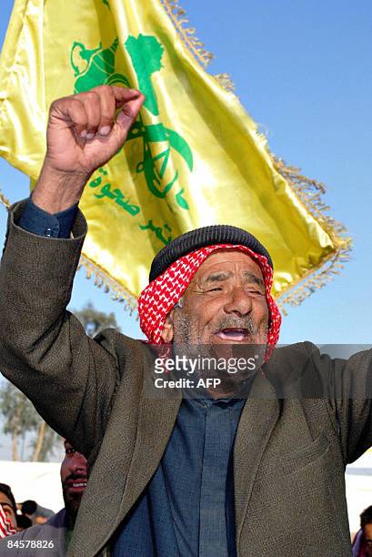 Sunni Muslim Iraqi celebrates following yesterday's provincial elections in the western Anbar town of Ramadi, 100 kms from the capital Baghdad on...