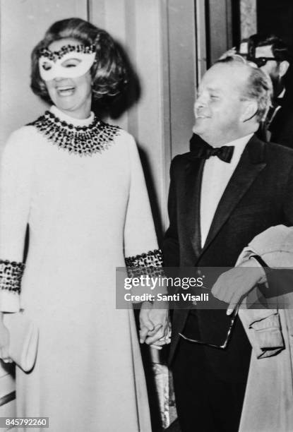 Katherine Graham and Truman Capote at Truman Capote BW Ball on November 28, 1966 in New York, New York.