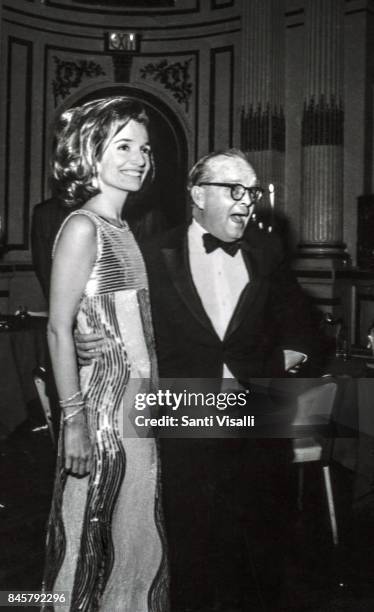 Lee Radziwill dancing with Truman Capote at Truman Capote BW Ball on November 28, 1966 in New York, New York.