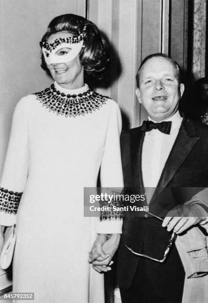 Katherine Graham and Truman Capote at Truman Capote BW Ball on November 28, 1966 in New York, New York.