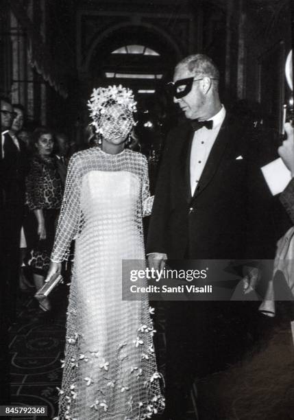 Joan Fontaine with Dr Benjamin Kean Truman Capote BW Ball on November 28, 1966 in New York, New York.