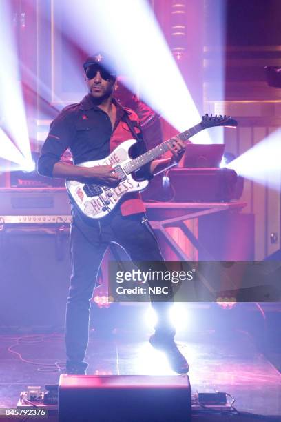 Episode 0734 -- Pictured: Tom Morello of musical guest Prophets of Rage on September 11, 2017 --