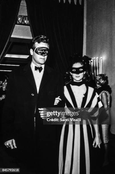 Amanda Carter Burden with brother at Truman Capote BW Ball on November 28, 1966 in New York, New York.