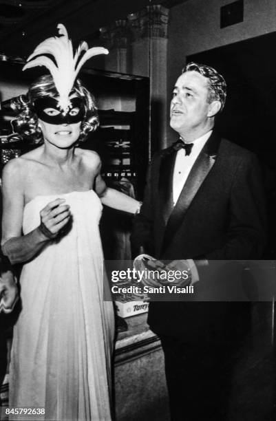 Eunice Kennedy with husband Sargent Shriver at Truman Capote BW Ball on November 28, 1966 in New York, New York.