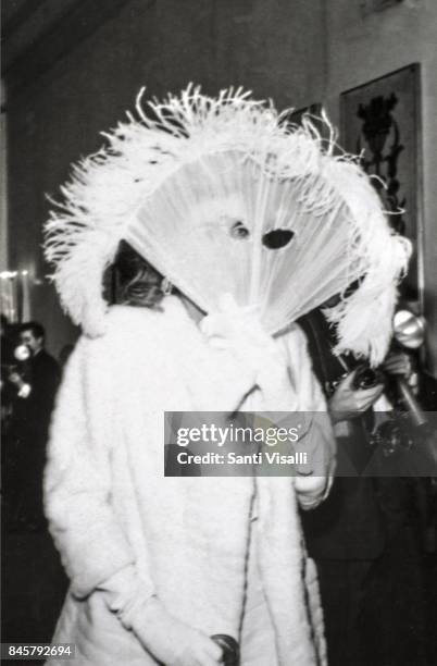 Pat Kennedy Lawford at Truman Capote BW Ball on November 28, 1966 in New York, New York.