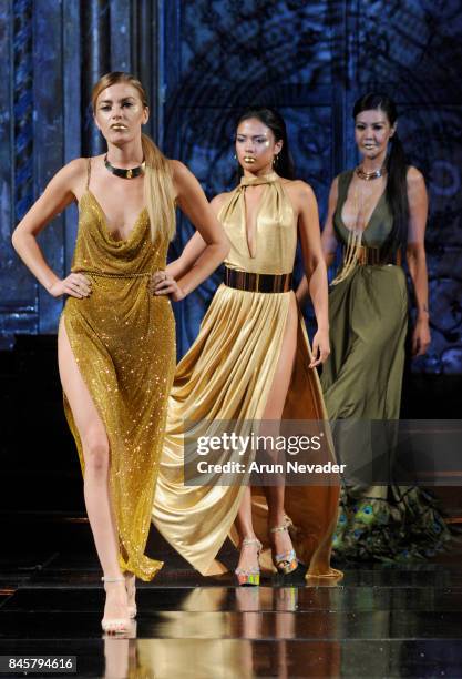 Models walk the runway for the Eliya Cioccolato fashion show during New York Fashion Week NYFW Art Hearts Fashion at The Angel Orensanz Foundation on...