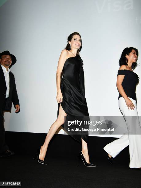 Angelina Jolie attends the "First They Killed My Father" premiere during the 2017 Toronto International Film Festival at Princess of Wales Theatre on...