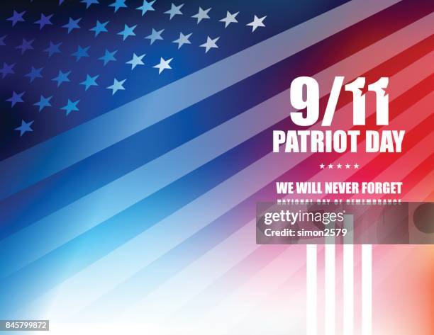 september 11 patriot day background - building collapse stock illustrations