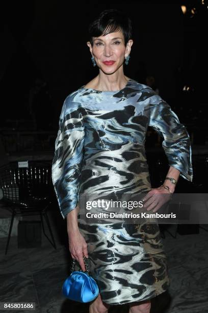 Vanity Fair Special Correspondent Amy Fine Collins attends Oscar De La Renta fashion show during New York Fashion Week on September 11, 2017 in New...