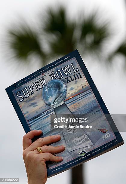 Vendor sells an official program prior to Super Bowl XLIII between the Arizona Cardinals and the Pittsburgh Steelers on February 1, 2009 at Raymond...