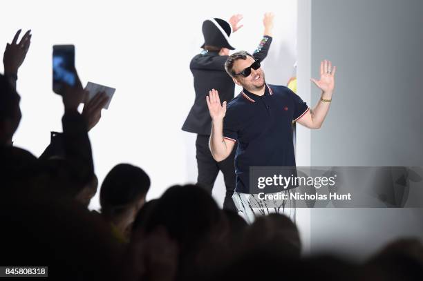 Designer Johnson Hartig walks the runway during the Libertine fashion show during New York Fashion Week: The Shows at Gallery 3, Skylight Clarkson Sq...