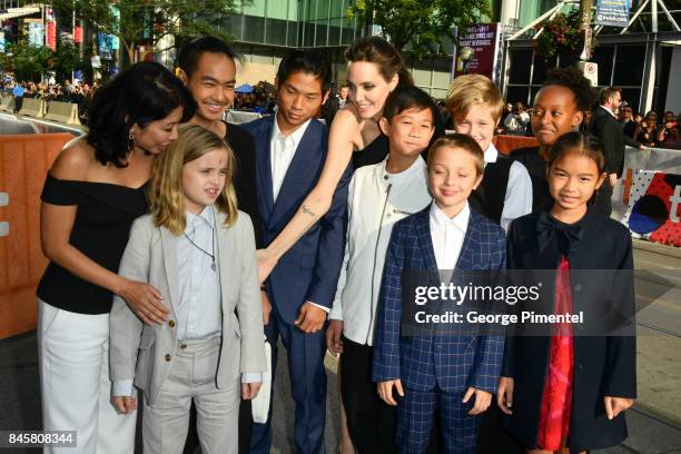 Vivienne Jolie-Pitt, Maddox Jolie-Pitt, Pax Jolie-Pitt, Kimhak Mun, Knox Jolie-Pitt, Shiloh Jolie-Pitt, Angelina Jolie, Zahara Jolie-Pitt and Sareum...