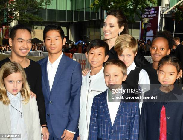 Vivienne Jolie-Pitt, Maddox Jolie-Pitt, Pax Jolie-Pitt, Kimhak Mun, Knox Jolie-Pitt, Shiloh Jolie-Pitt, Angelina Jolie, Zahara Jolie-Pitt and Sareum...