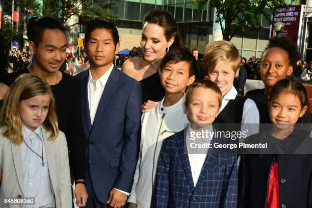 Vivienne Jolie-Pitt, Maddox Jolie-Pitt, Pax Jolie-Pitt, Kimhak Mun, Knox Jolie-Pitt, Shiloh Jolie-Pitt, Angelina Jolie, Zahara Jolie-Pitt and Sareum...